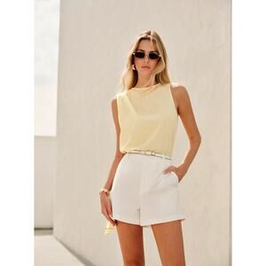 Semi-Sheer Cowl-Neck Sash Back Blouse